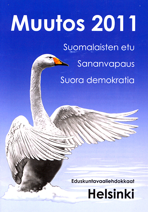 Eläinteemainen vaalimainos.